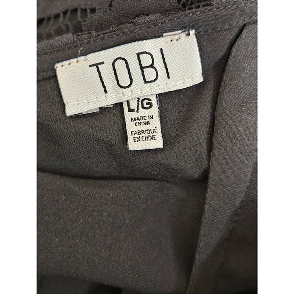 NWT Tobi Deep Plunge Black Dress Large - Picture 13 of 15